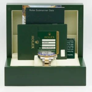 Rolex Submariner 116613LB 40mm Blau Zifferblatt Taucheruhr - Krone und Luenette