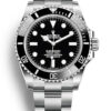 Rolex Submariner 41mm Schwarz Zifferblatt 124060 No-Datum Taucheruhr - Frontansicht