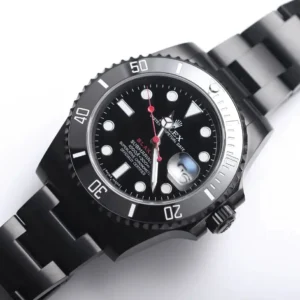 Rolex Submariner BLAKEN 116610 v9 Schwarz Zifferblatt Taucheruhr - Zifferblatt Nahaufnahme