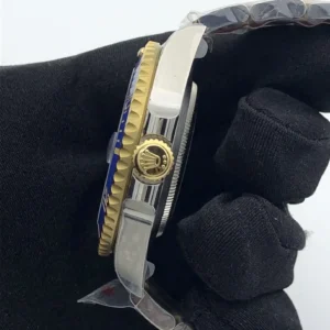 Rolex Submariner SUB 116610 40mm Gold Series Blau Zifferblatt Taucheruhr - Krone und Luenette